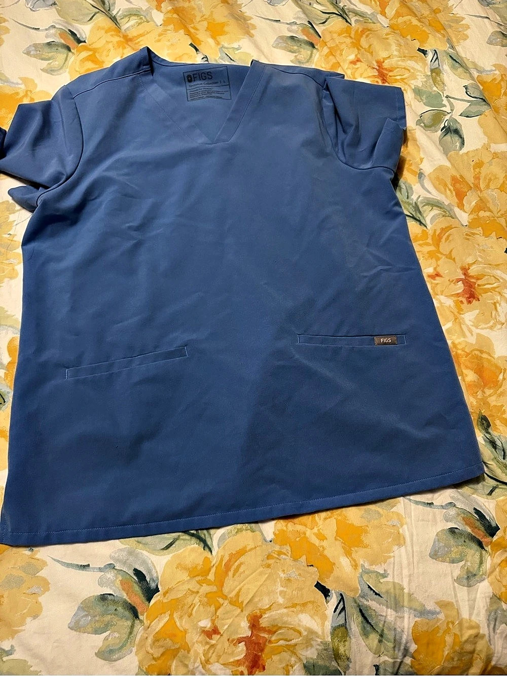 FIGS Blue Short Sleeve Scrub Top